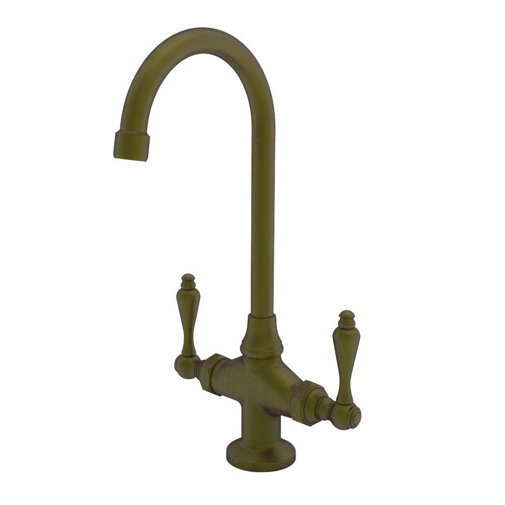 Newport Brass Antique Brass Prep Sink or Bar Faucet with Double Lever Handle 
