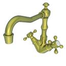 Widespread Bathroom Sink Faucet with Double Cross Handle in Antique Brass