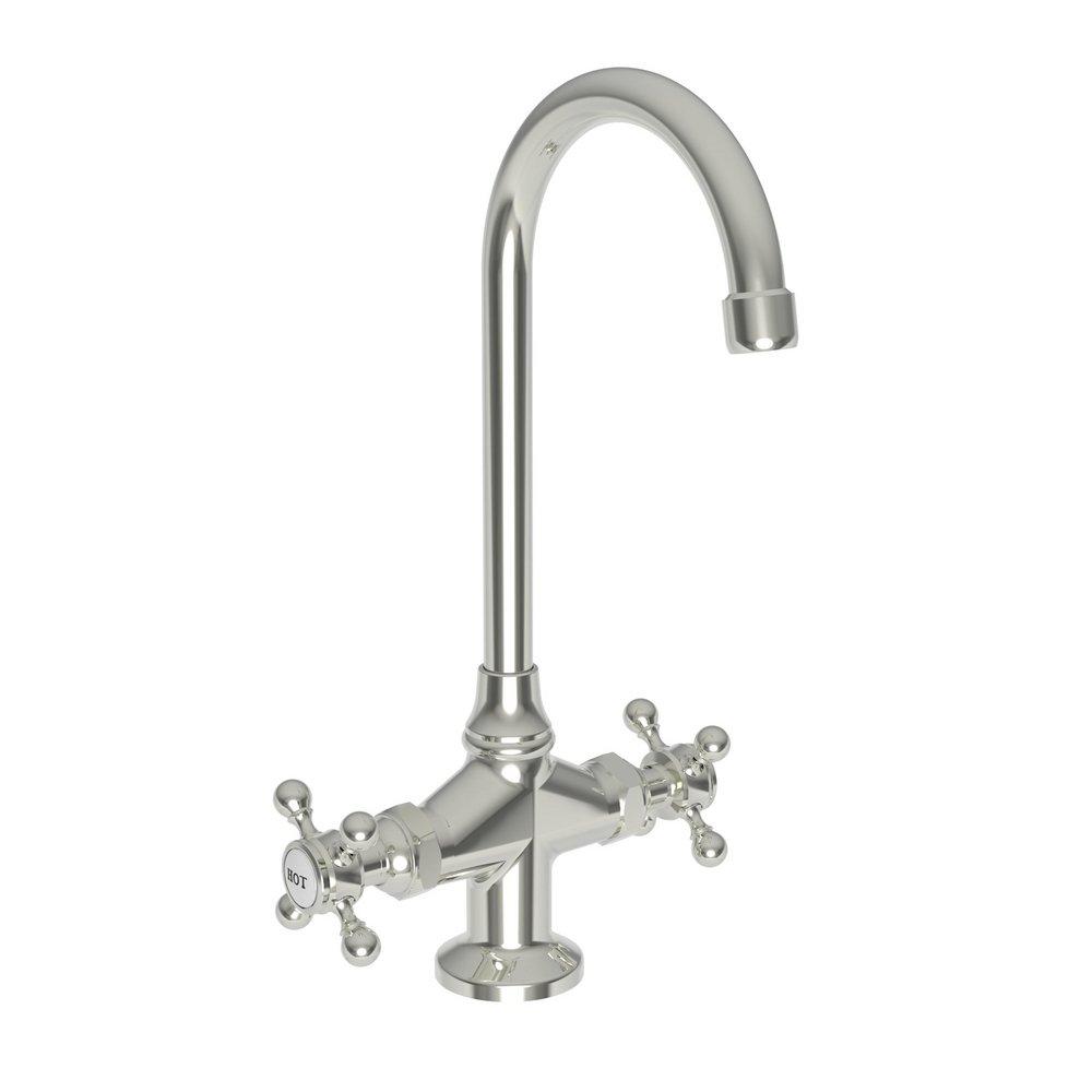 Newport Brass Polished Nickel - Natural Prep Sink or Bar Faucet with Double Cross Handle 