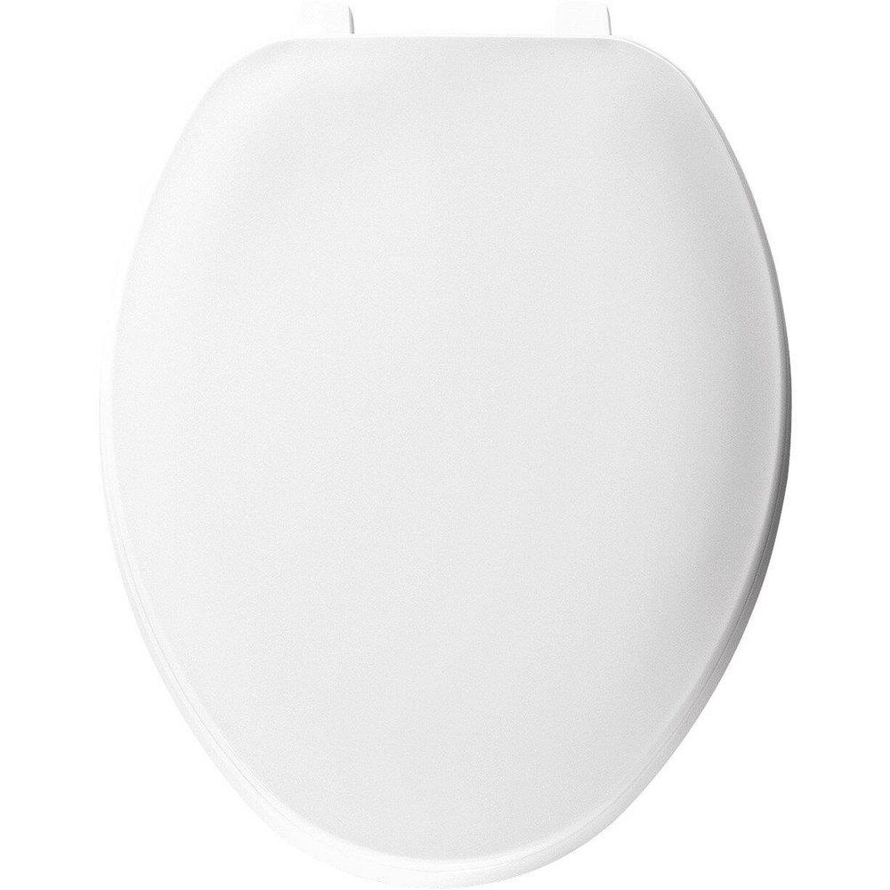 Bemis White Elongated Closed Front Toilet Seat with Cover 