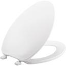 Bemis White Elongated Closed Front Toilet Seat with Cover 