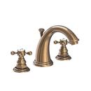 Newport Brass Antique Brass Two Handle Widespread Bathroom Sink Faucet Cross Handle 