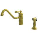 Single Handle Kitchen Faucet in Uncoated Polished Brass - Living