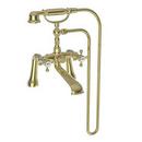 Two Handle Roman Tub Faucet in Uncoated Polished Brass - Living