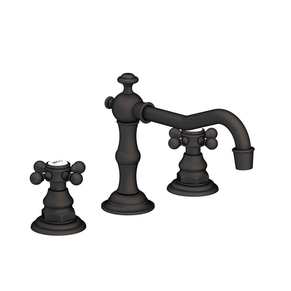 Newport Brass Flat Black Two Handle Widespread Bathroom Sink Faucet 