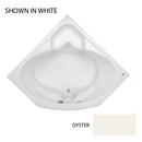 55 in. 72 gal Acrylic Drop-In Corner Whirlpool Bathtub with Center Drain and Right Pump in White