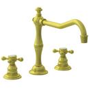 3-Hole Kitchen Faucet with Double Cross Handle in Satin Brass - PVD