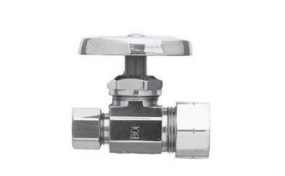 Brasstech Flat Black 1/2 x 3/8 in. Compression x OD Compression Oval Handle Straight Supply Stop Valve 
