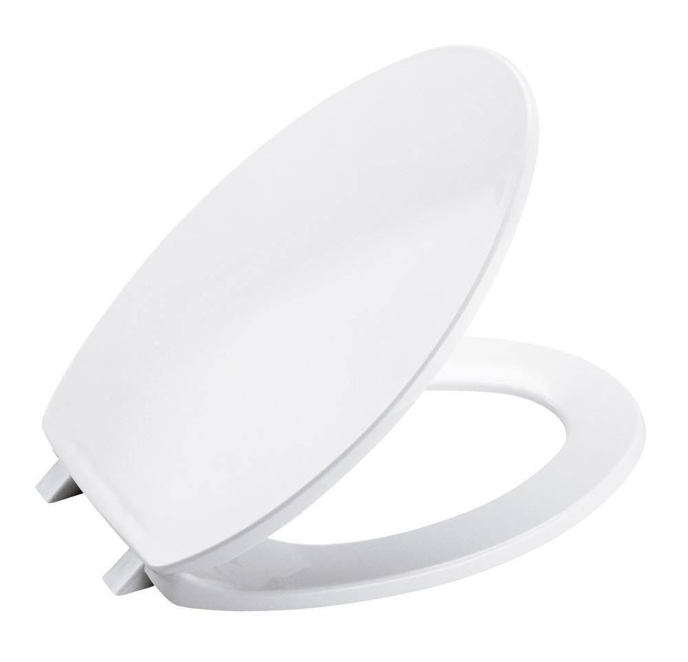 KOHLER White Elongated Bowl Closed Front Toilet Seat 