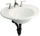 1-Hole Oval Wall Mount Bathroom Sink in White