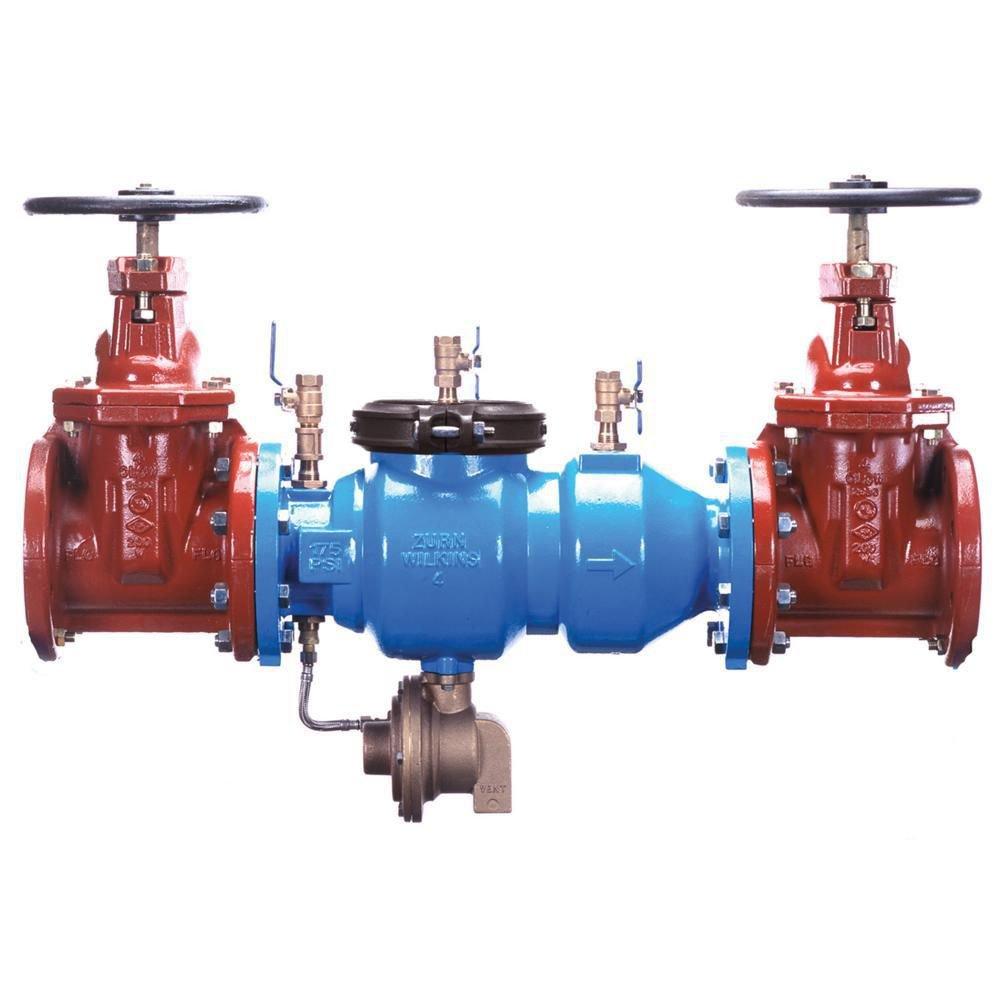 Zurn Wilkins Red Ductile Iron Barbed 175 psi Reduced Pressure Principle Backflow Preventer 