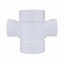 White PVC DWV Double Sanitary Tee 