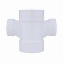 White PVC DWV Double Sanitary Tee 