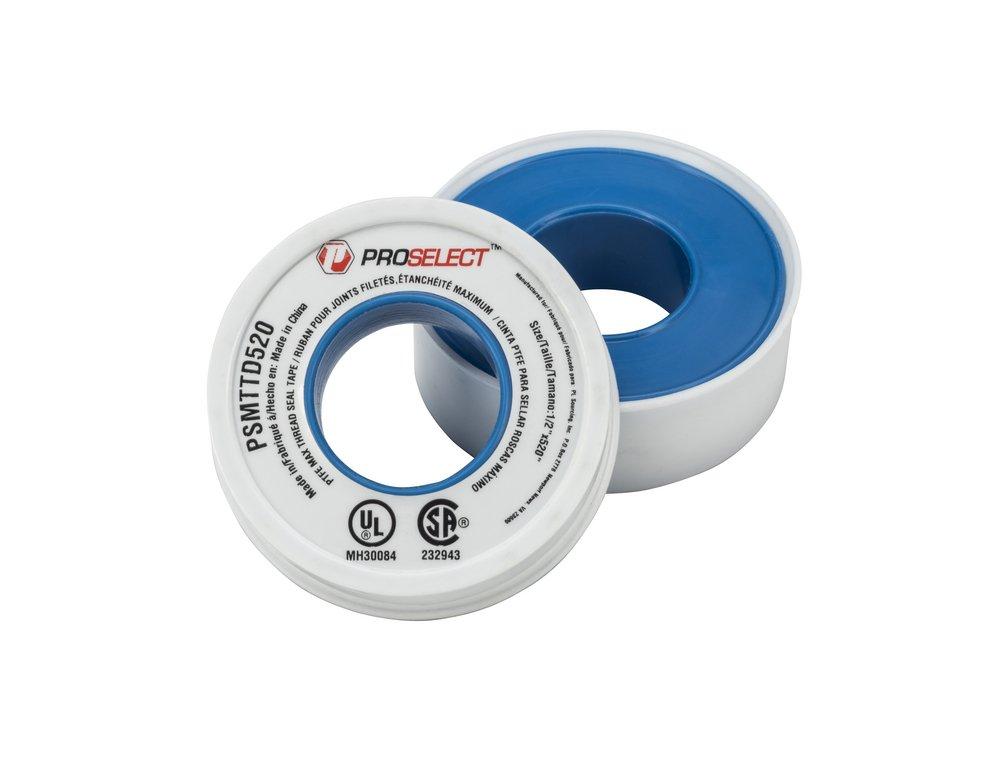 PROSELECT® Bright White 1/2 in. PTFE Pipe Thread Tape in White 