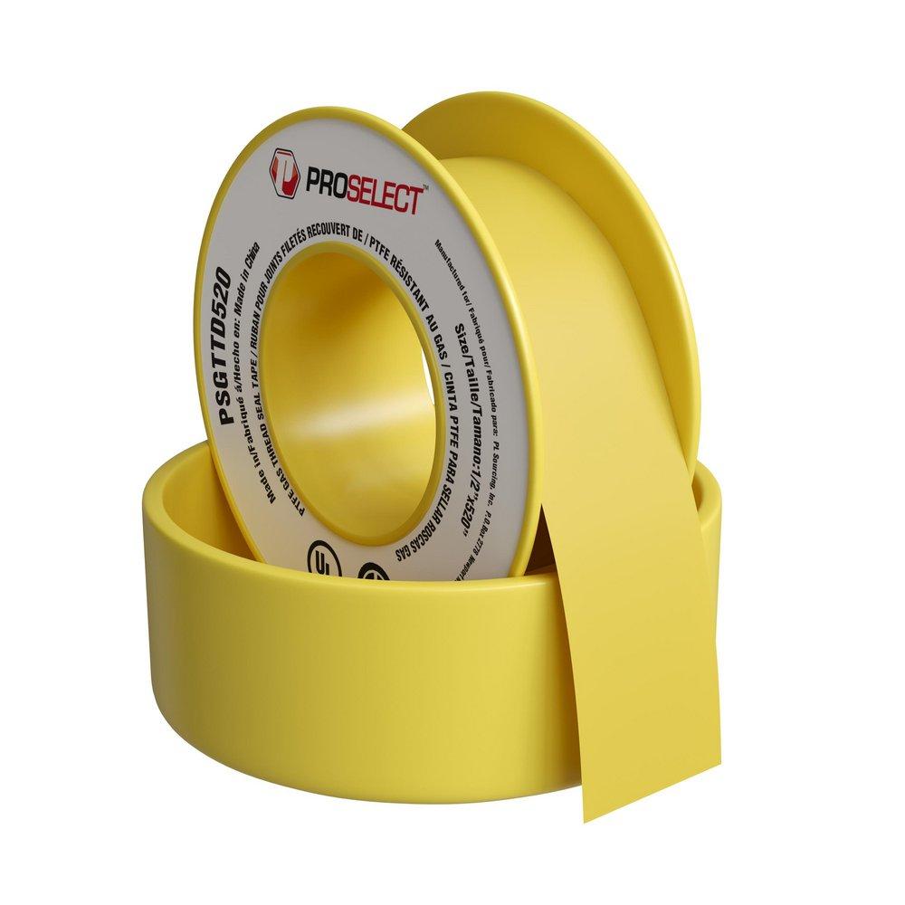 PROSELECT&reg; Yellow 1/2 in. PTFE Pipe Thread Tape in Yellow 