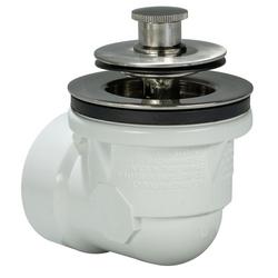 Plastic Push-Pull Drain in Satin Nickel