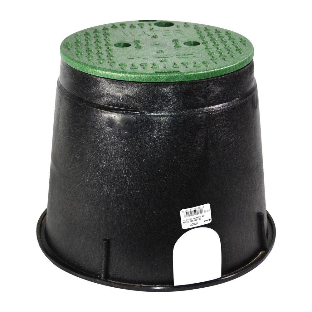 NDS Black Valve Box with Green Lid for Water 