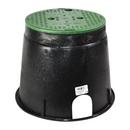 10 in. Valve Box with Green Lid for Water