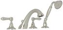 ROHL&reg; Polished Nickel 4-Hole Tub Filler with Double Lever Handle 