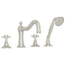 Two Handle Roman Tub Faucet with Handshower in Polished Nickel