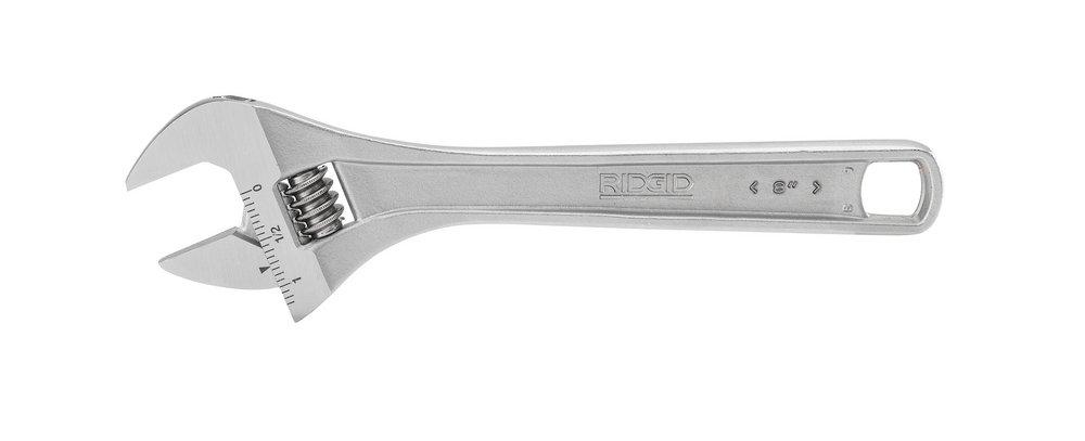 RIDGID Chrome Plated 8 in Adjustable Wrench 