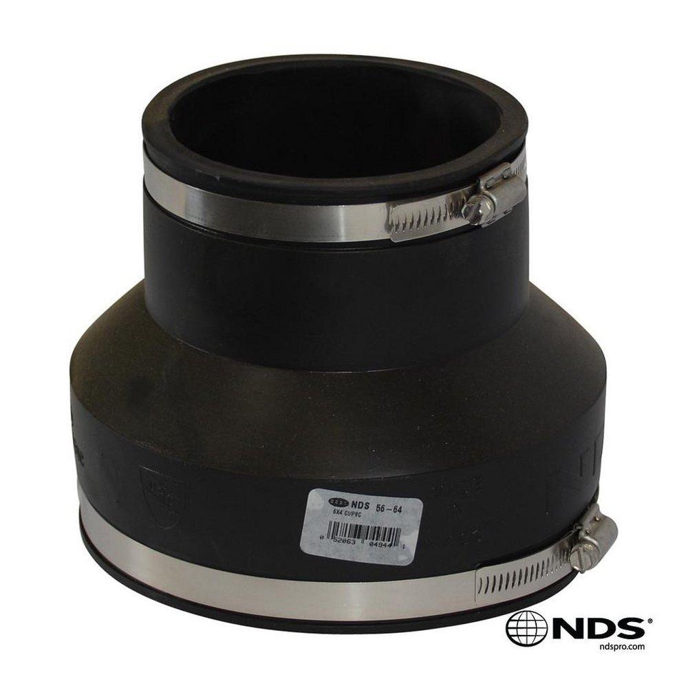 NDS Black Flexible Reducing and Eccentric PVC Flexible Coupling in Black 