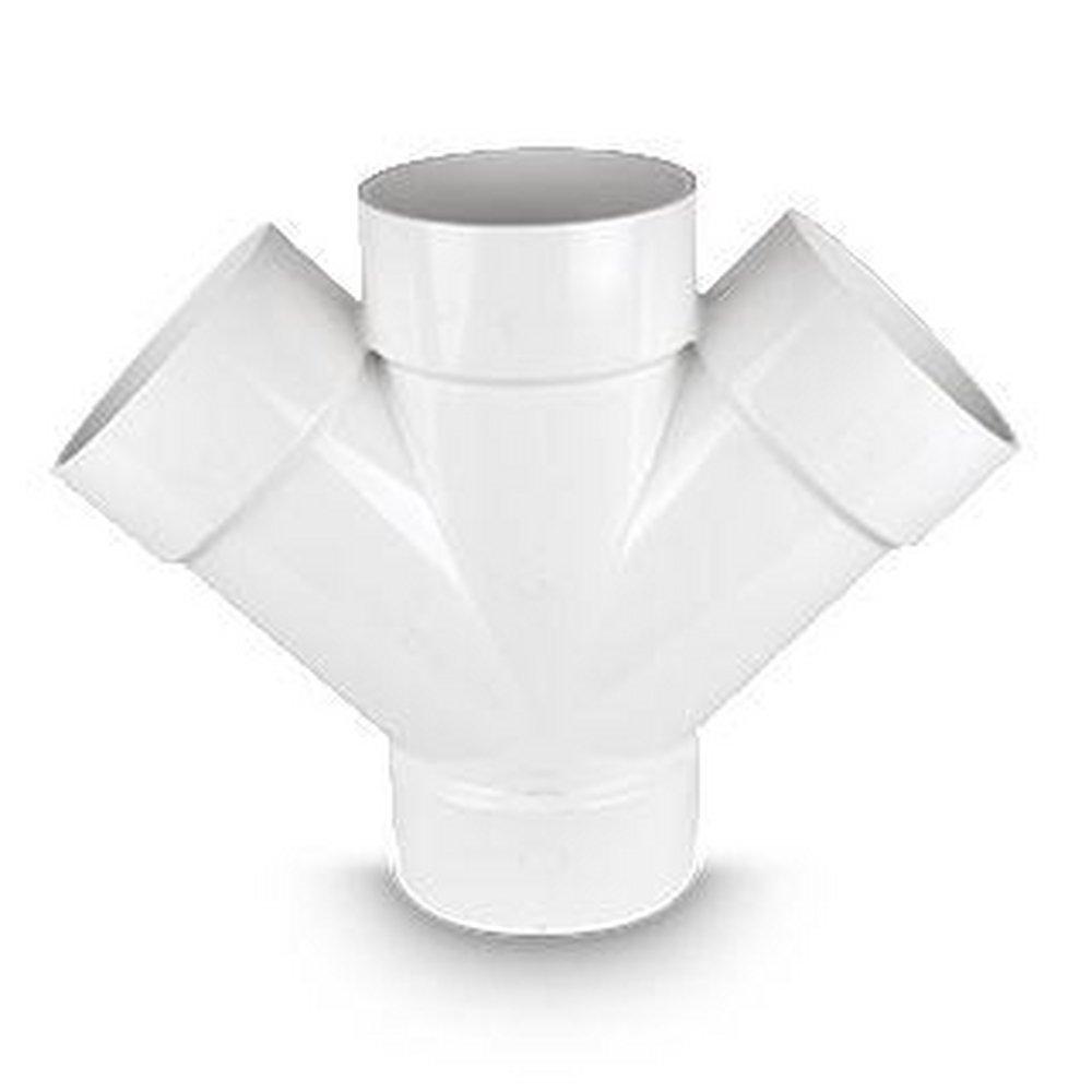 White Hub DWV Sch. 40 PVC Double Wye 