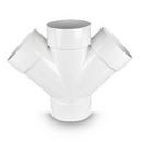 White Hub DWV Sch. 40 PVC Double Wye 