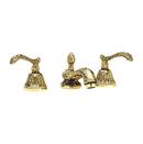 Deck Mount Widespread Bathroom Sink Faucet with Double Lever Handle in Antique Polished Brass