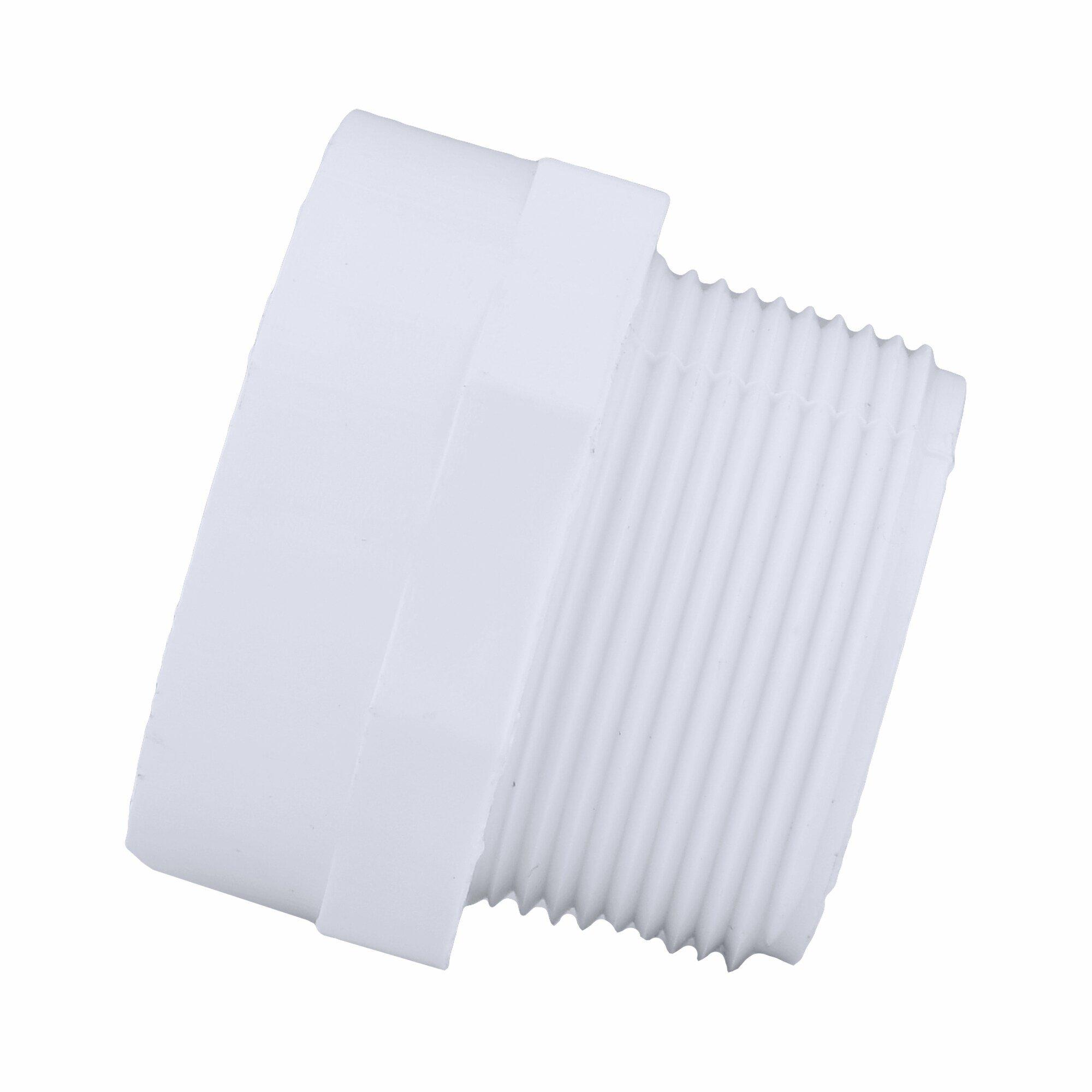 White MNPT x Hub PVC DWV Adapter 