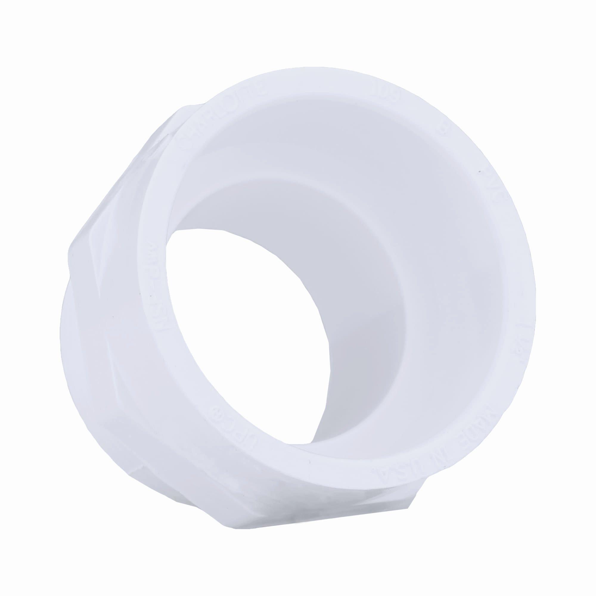 White MNPT x Hub PVC DWV Adapter 