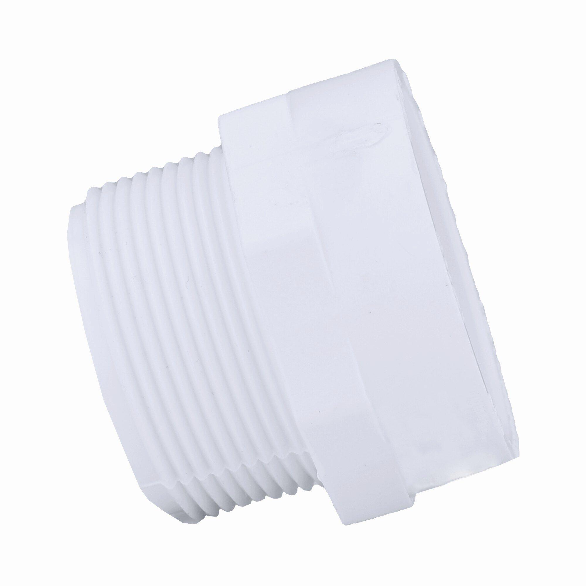 White MNPT x Hub PVC DWV Adapter 