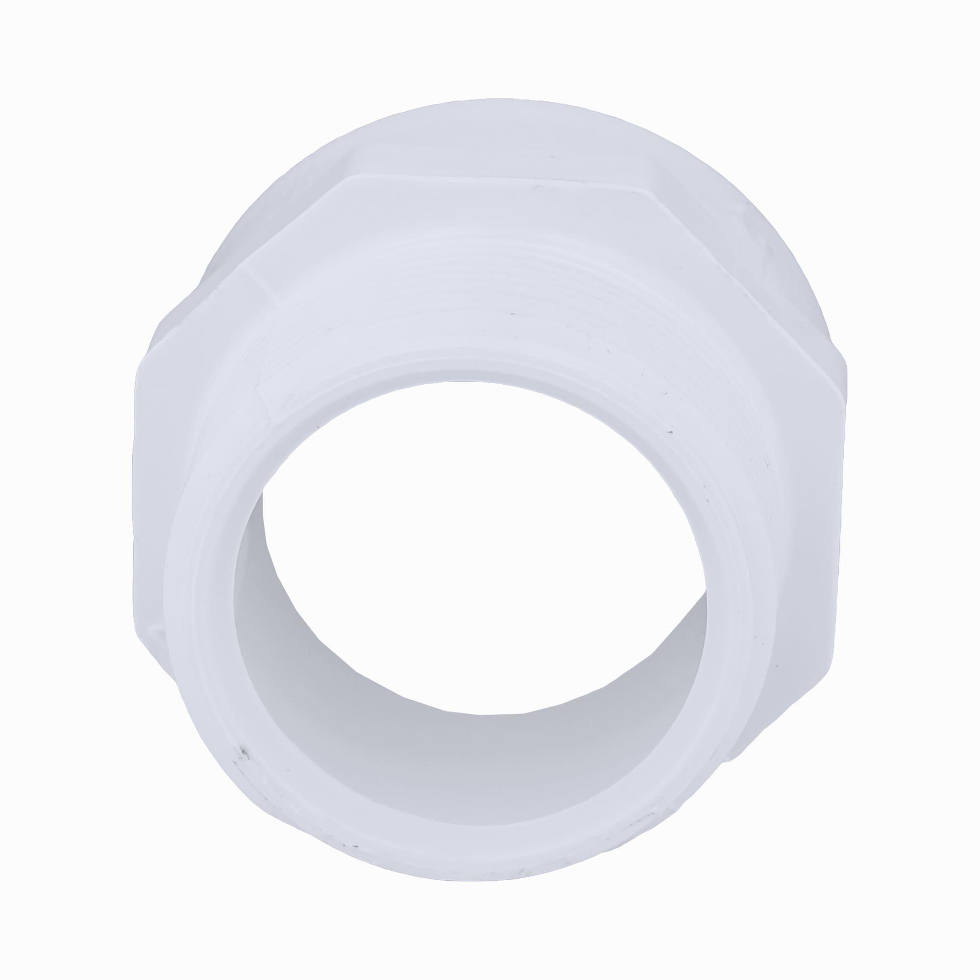 White MNPT x Hub PVC DWV Adapter 