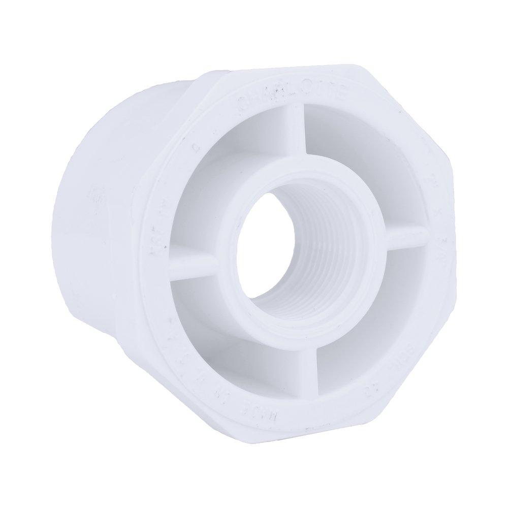 White PVC Schedule 40 Female Bushing 
