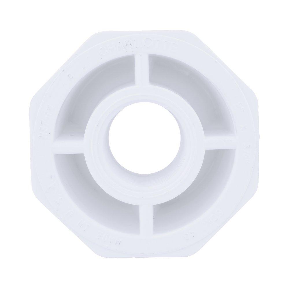 White PVC Schedule 40 Female Bushing 