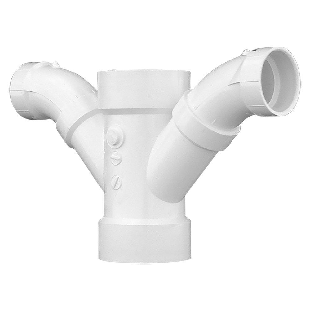 White PVC DWV 3-Piece Double Combination Wye (Fabricated) 