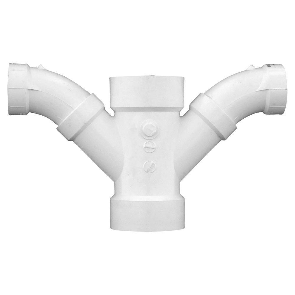 White PVC DWV 3-Piece Double Combination Wye (Fabricated) 