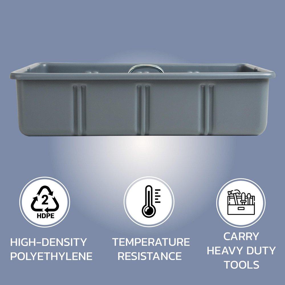 Benjamin Manufacturing Grey 12 x 6 in. Poly Tote Tray in Grey 