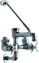 Chicago Faucets Polished Chrome Two Cross Handle Wall Mount Service Faucet 
