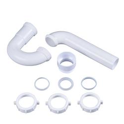 1-1/2 in. Plastic P-Trap with Threaded PVC Adapter and Reversible J-Bend in White