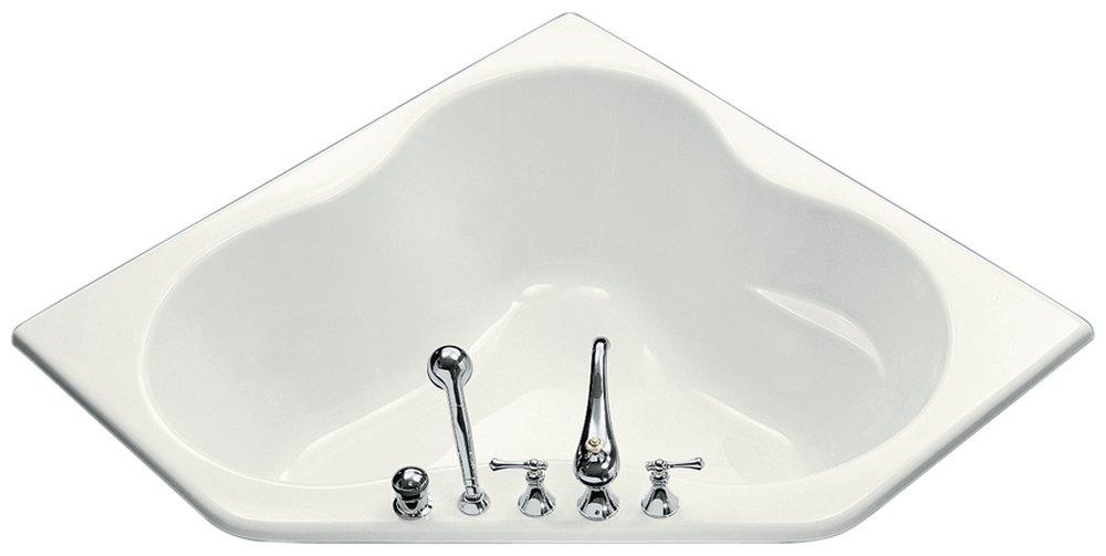 KOHLER White 54 x 54 in. Soaker Drop-In Bathtub with Center Drain 