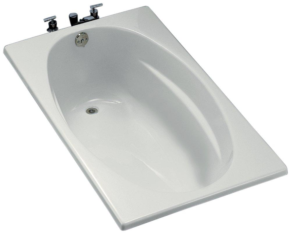KOHLER White 60 x 36 in. Soaker Drop-In Bathtub with Reversible Drain 