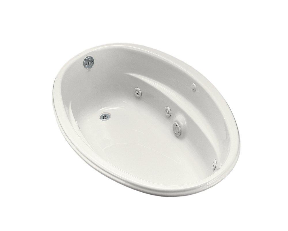 KOHLER White 60 x 40 in. Whirlpool Drop-In Bathtub with Reversible Drain 