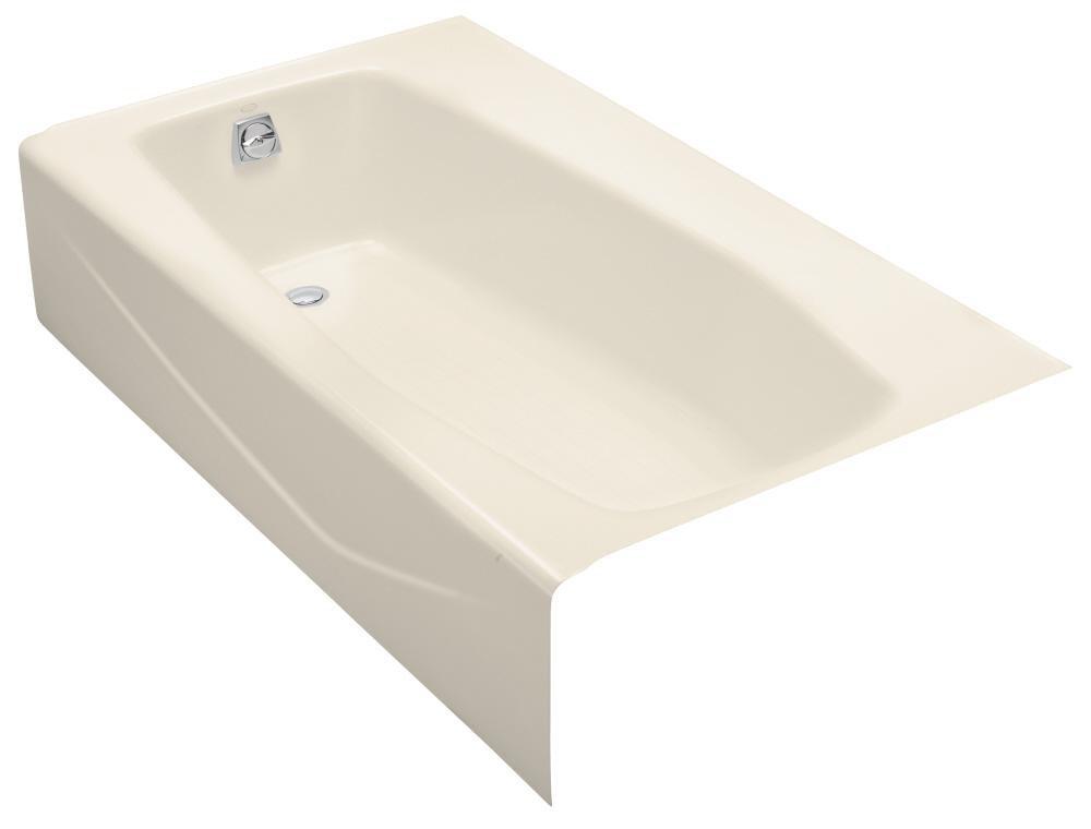 60 X 34 Left Hand Cast Iron Bath Villager Almond 
