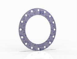 Full Face Gasket, Inorganic Fiber with Nitrile Binder(NBR) Nitrile(NBR), 16 in. ASME B16.5 Class 150, 0.063 in. Thick, 16 Bolt Holes