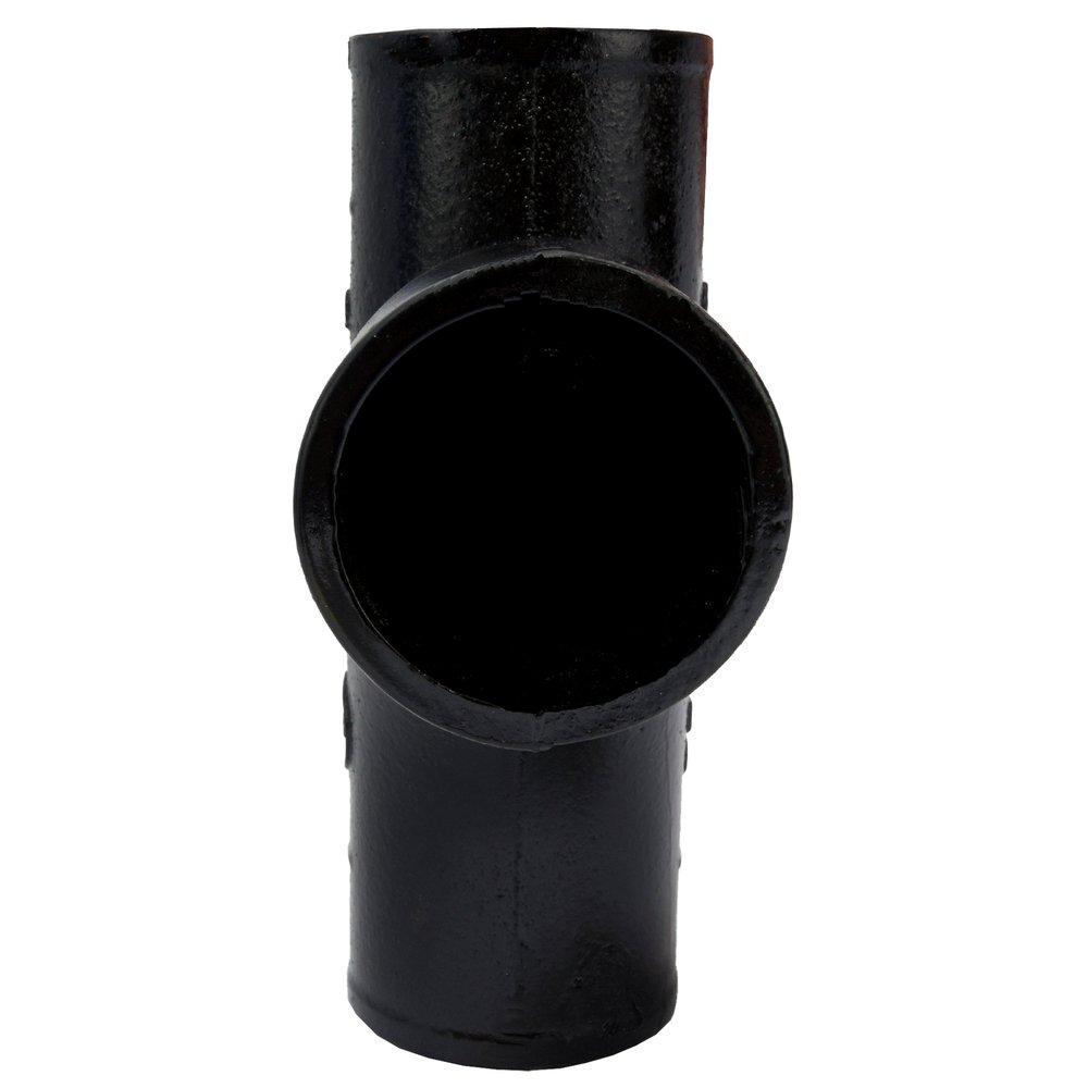 Black No Hub Cast Iron Sanitary Tee 