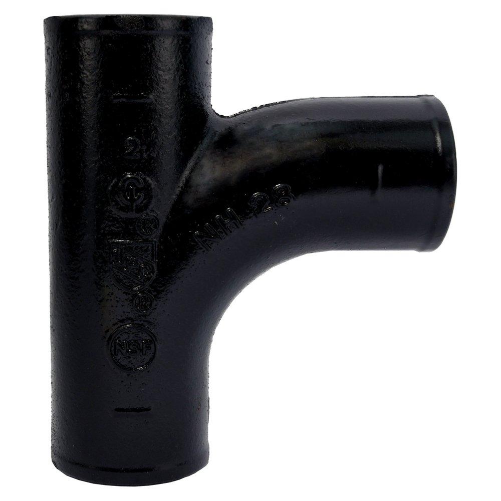 Black No Hub Cast Iron Sanitary Tee 
