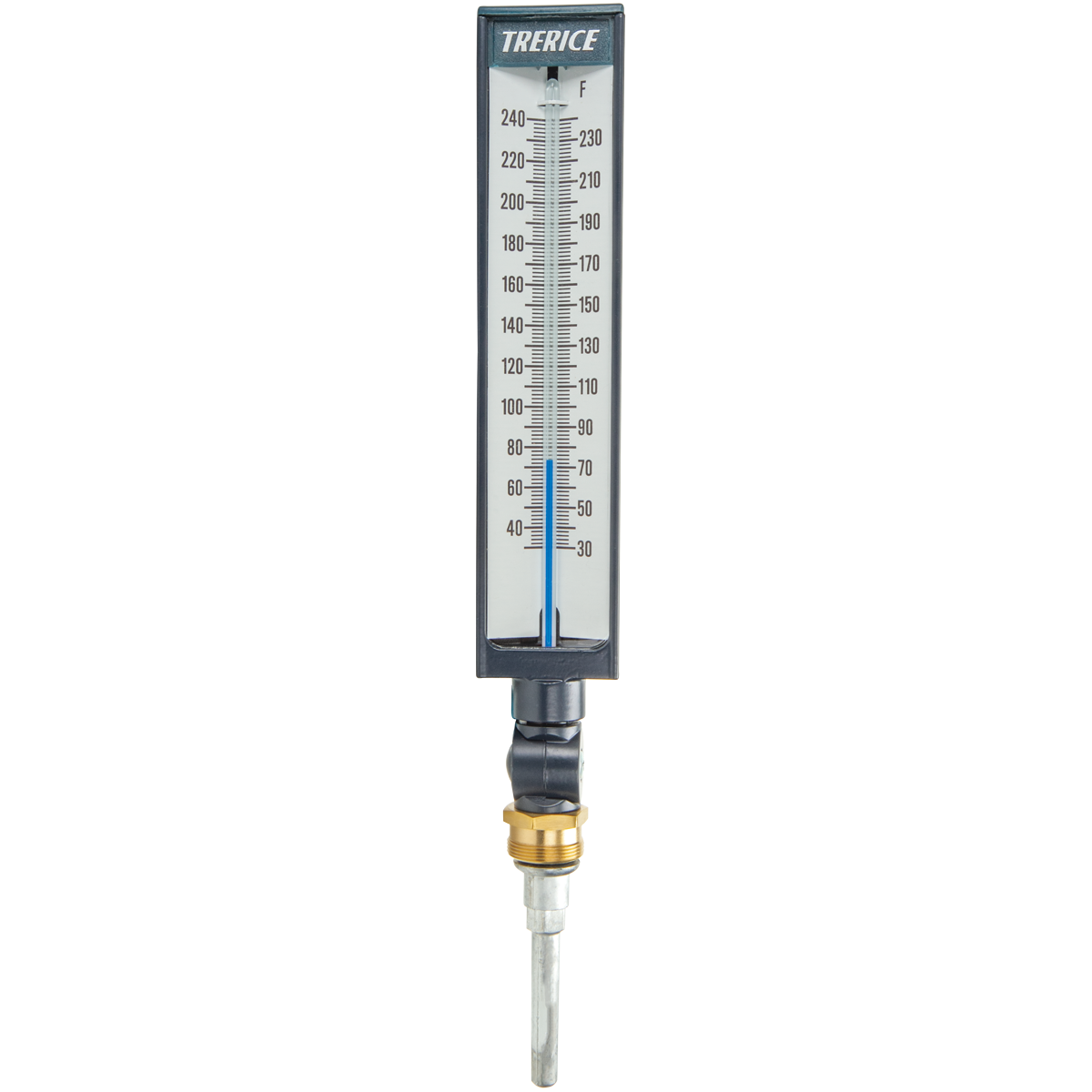 H.O. Trerice Blue 1-1/4 x 3-1/2 in. 30 to 240 Deg F UNEF Thermometer 