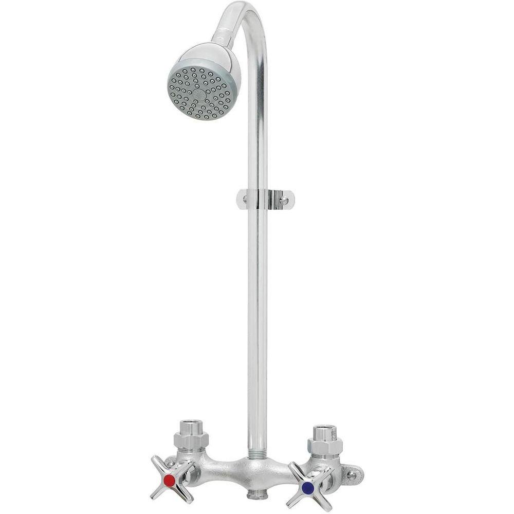 Speakman Rough Chrome Plated Double Cross Handle Exposed Shower 