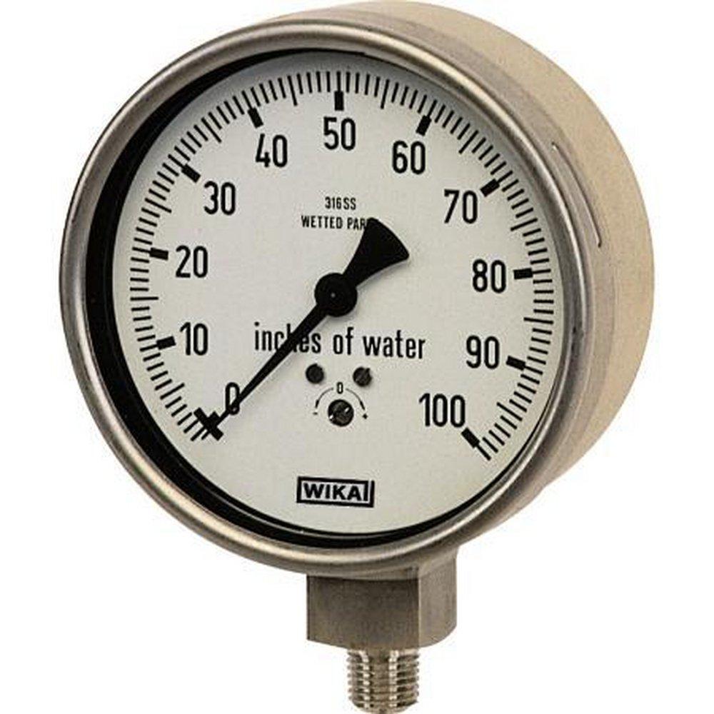 WIKA 2-1/2 x 1/4 in. MNPT Lower Mount Stainless Steel Pressure Gauge 